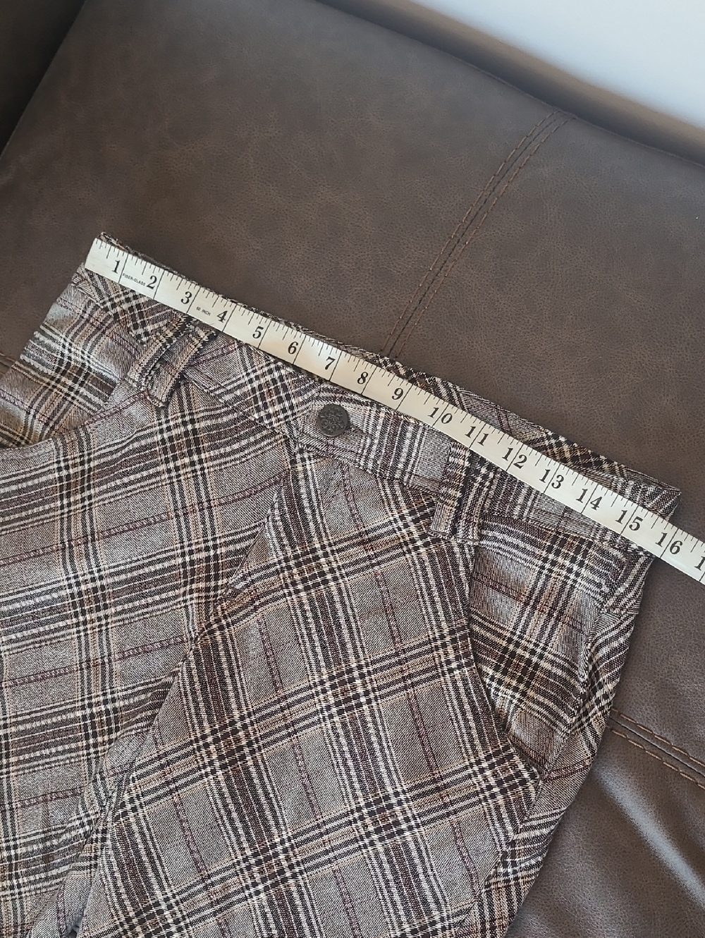 Free People Low Rise Flare Bell Bottom Wide Leg Plaid Trouser Pants Wmn 8 Hippie - Picture 12 of 15